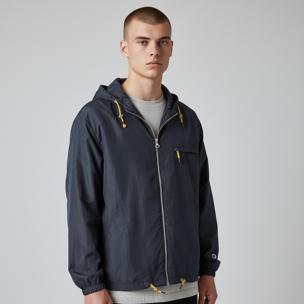 Vintage 90s Champion‎ Windbreaker XL Navy